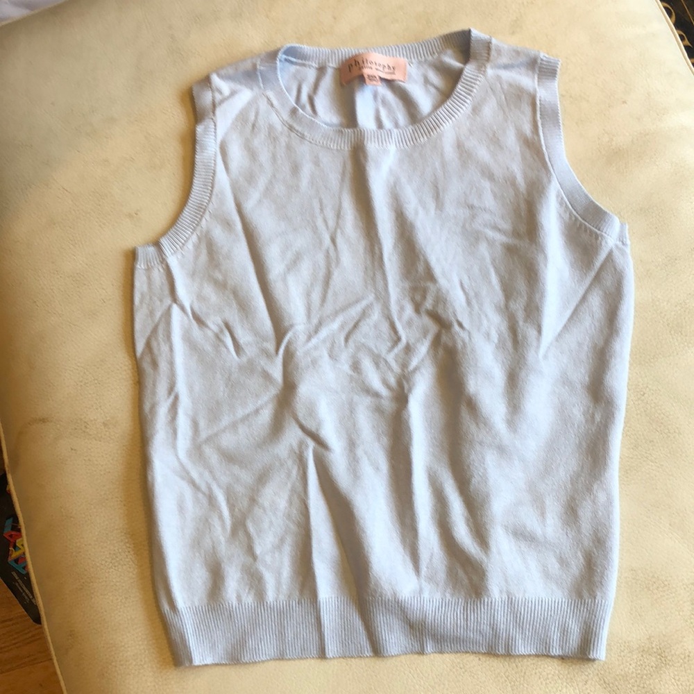 Philosophy light blue sleeveless sweater